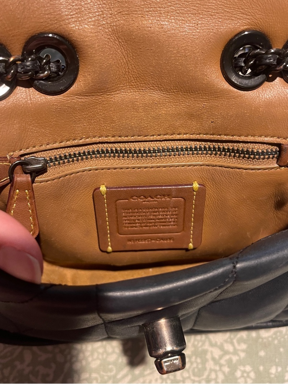 Coach Quilted Leather Chain Shoulder Bag in Black - Picture 4 of 4